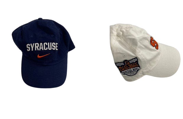 Trebor Pena Syracuse Football Player Exclusive Set of (2) Hats - including "2022 Bad Boy Mowers Pinstripe Bowl Yankee Stadium" Hat