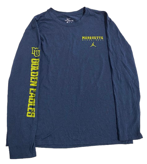 Justin Lewis Marquette Basketball Player Exclusive Long Sleeve Shirt (Size XL)