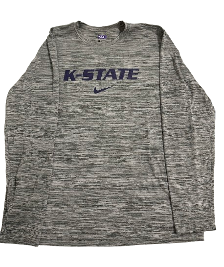 Arthur Kaluma Kansas State Basketball Team Issued Long Sleeve Shirt with Player Number Tag (Size XL)