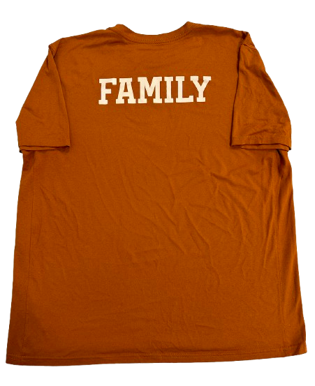 Arthur Kaluma Texas Basketball Player Exclusive "FAMILY" Workout Shirt (Size XL)