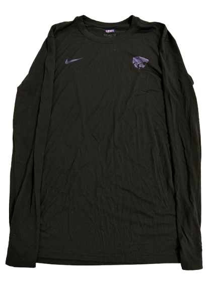 Arthur Kaluma Kansas State Basketball Team Issued Long Sleeve Workout Shirt with Player Number Tag (Size XLT)