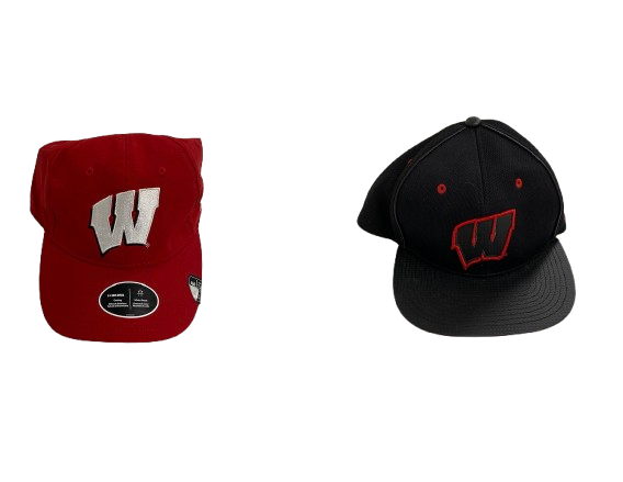 Aleem Ford Wisconsin Basketball Team Issued Set of (2) Hats