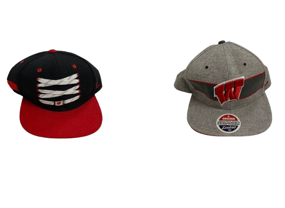 Aleem Ford Wisconsin Basketball Team Issued Set of (2) Hats