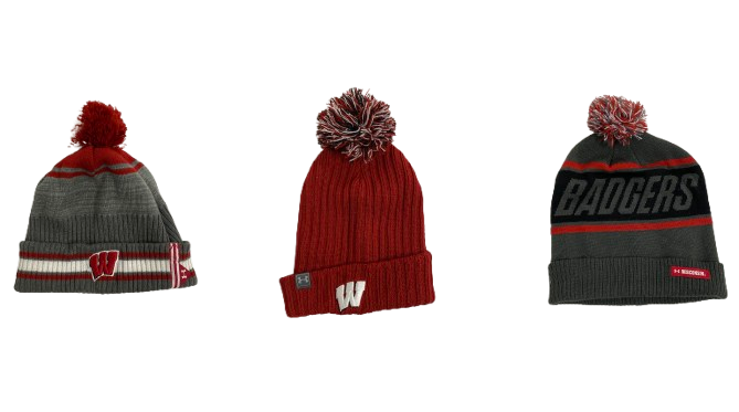 Aleem Ford Wisconsin Basketball Team Issued Set of (3) Beanie Hats