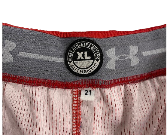 Steven Crowl Wisconsin Basketball 2021 Season Game Worn Shorts (Size XL)