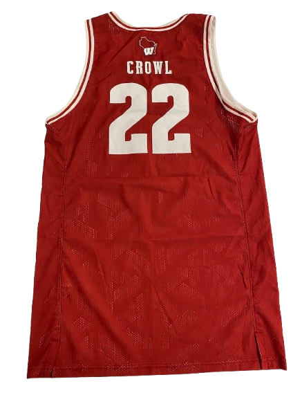 Steven Crowl Wisconsin Basketball 2023 Season Game Worn Jersey (Size XL) - PHOTOMATCHED