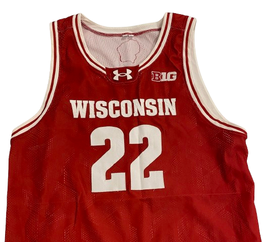 Steven Crowl Wisconsin Basketball 2023 Season Game Worn Jersey (Size XL) - PHOTOMATCHED