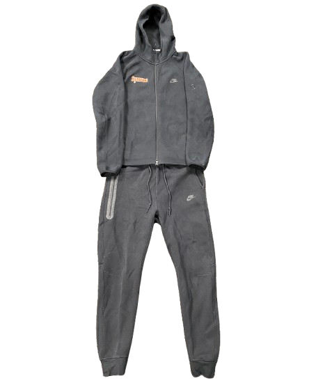 Lucas Taylor Syracuse Basketball Player Exclusive "SYRACUSE SCRIPT" All Black Nike Tech Fleece Full Sweatsuit with 