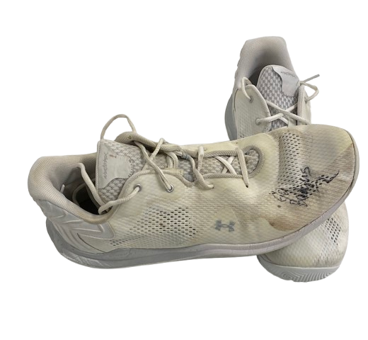 Steven Crowl Wisconsin Basketball Signed & Inscribed "Go Badgers" Game Worn Shoes (Size 14)