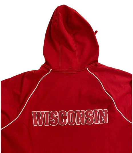 Steven Crowl Wisconsin Basketball Team Issued Short Sleeve Hoodie (Size XXLT)
