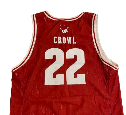 Steven Crowl Wisconsin Basketball 2023 Season Game Worn Jersey (Size XL) - PHOTOMATCHED