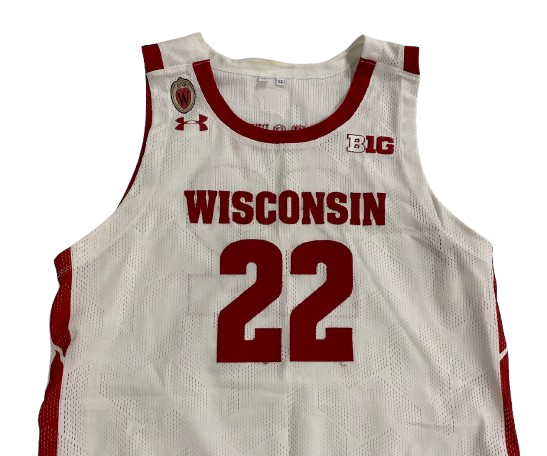 Steven Crowl Wisconsin Basketball 2022 Season Game Worn Jersey (Size XL) - PHOTOMATCHED