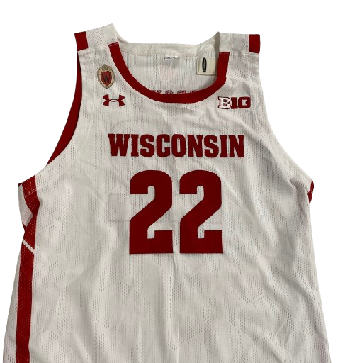 Steven Crowl Wisconsin Basketball 2020 Season Game Worn Jersey (Size XL) - PHOTOMATCHED