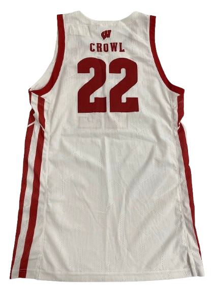 Steven Crowl Wisconsin Basketball 2020 Season Game Worn Jersey (Size XL) - PHOTOMATCHED