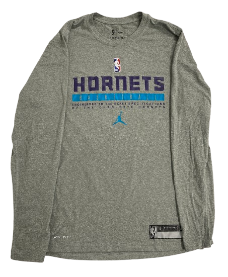 D.J. Carton Charlotte Hornets Player Exclusive Jordan Long Sleeve Shirt (Size S)