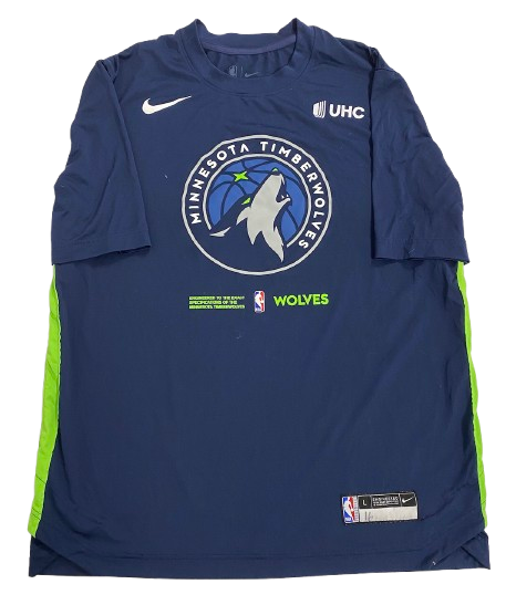 D.J. Carton Minnesota Timberwolves Player Exclusive Pre-Game Warm-Up Shooting Shirt (Size LT)