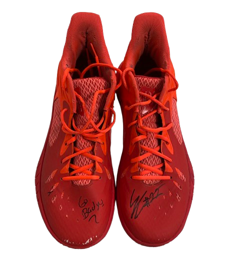 Steven Crowl Wisconsin Basketball Signed & Inscribed "Go Badgers" Game Worn Shoes (Size 14)