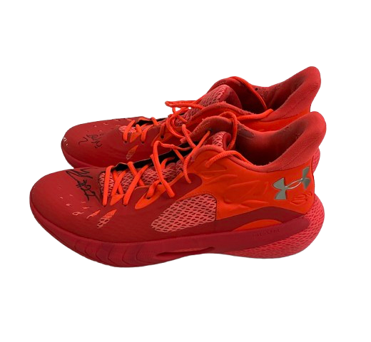 Steven Crowl Wisconsin Basketball Signed & Inscribed "Go Badgers" Game Worn Shoes (Size 14)