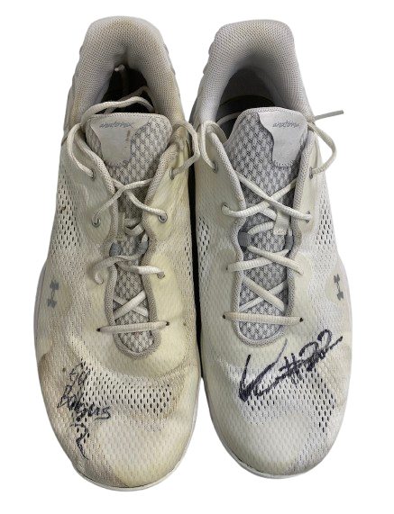 Steven Crowl Wisconsin Basketball Signed & Inscribed "Go Badgers" Game Worn Shoes (Size 14)