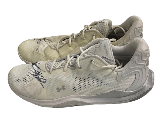 Steven Crowl Wisconsin Basketball Signed & Inscribed "Go Badgers" Game Worn Shoes (Size 14)