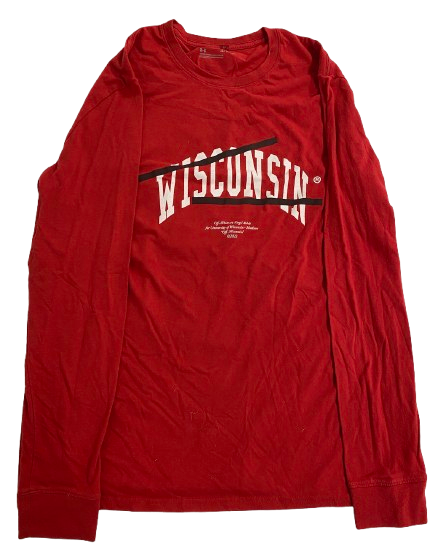 Steven Crowl Wisconsin Basketball Player Exclusive "OFF-WHITE Virgil Abloh" Black History Month Pre-Game Warm-Up Long Sleeve Shooting Shirt (Size XL) *RARE*