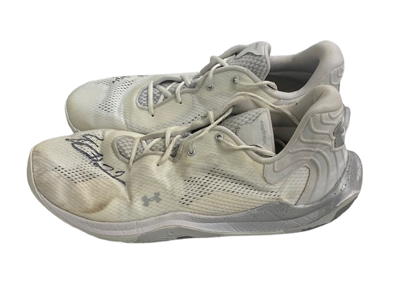Steven Crowl Wisconsin Basketball Signed & Inscribed "Go Badgers" Game Worn Shoes (Size 15)