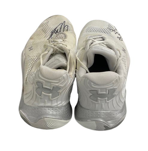 Steven Crowl Wisconsin Basketball Signed & Inscribed "Go Badgers" Game Worn Shoes (Size 15)