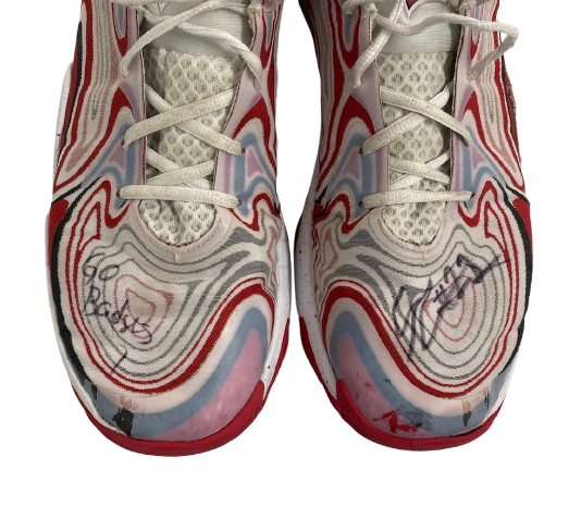 Steven Crowl Wisconsin Basketball Signed & Inscribed "Go Badgers" Game Worn Shoes (Size 15)