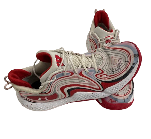 Steven Crowl Wisconsin Basketball Signed & Inscribed "Go Badgers" Game Worn Shoes (Size 15)