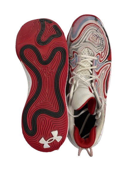 Steven Crowl Wisconsin Basketball Signed & Inscribed "Go Badgers" Game Worn Shoes (Size 15)