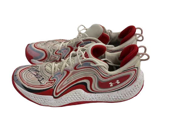 Steven Crowl Wisconsin Basketball Signed & Inscribed "Go Badgers" Game Worn Shoes (Size 15)