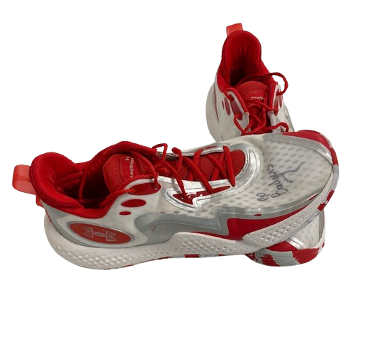 Steven Crowl Wisconsin Basketball Signed & Inscribed "Go Badgers" Game Worn Shoes (Size 15)