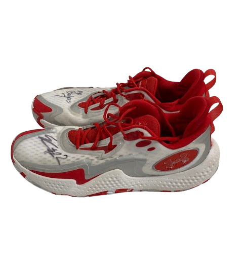 Steven Crowl Wisconsin Basketball Signed & Inscribed "Go Badgers" Game Worn Shoes (Size 15)