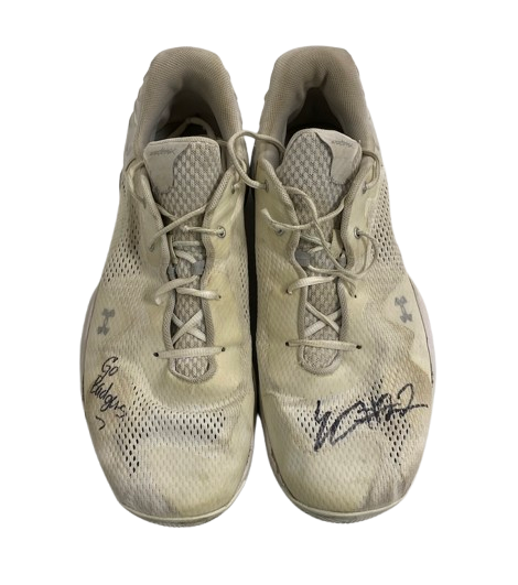 Steven Crowl Wisconsin Basketball Signed & Inscribed "Go Badgers" Game Worn Shoes (Size 15)