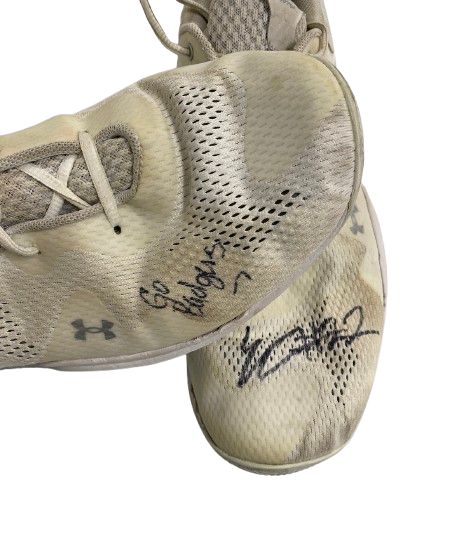 Steven Crowl Wisconsin Basketball Signed & Inscribed "Go Badgers" Game Worn Shoes (Size 15)