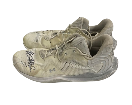 Steven Crowl Wisconsin Basketball Signed & Inscribed "Go Badgers" Game Worn Shoes (Size 15)