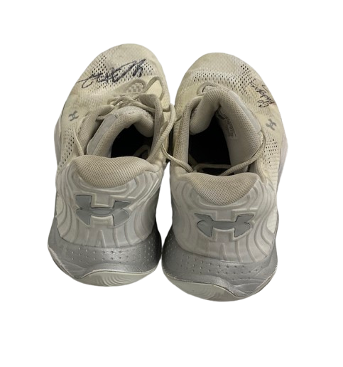Steven Crowl Wisconsin Basketball Signed & Inscribed "Go Badgers" Game Worn Shoes (Size 15)