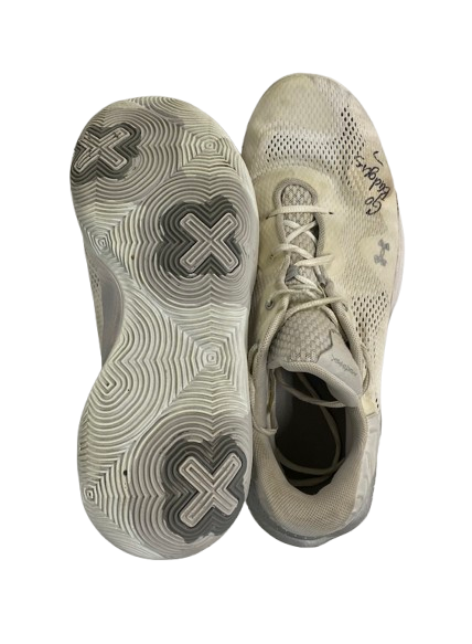 Steven Crowl Wisconsin Basketball Signed & Inscribed "Go Badgers" Game Worn Shoes (Size 15)