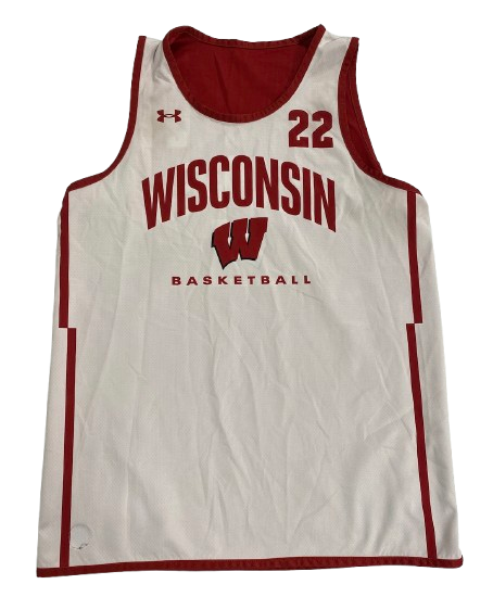 Steven Crowl Wisconsin Basketball Player Exclusive Practice Worn Reversible Practice Jersey (Size XL)