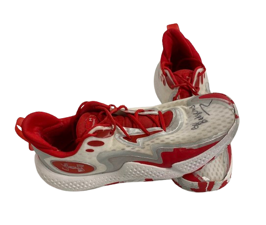Steven Crowl Wisconsin Basketball Signed & Inscribed "Go Badgers" Game Worn Shoes (Size 15)