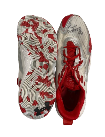 Steven Crowl Wisconsin Basketball Signed & Inscribed "Go Badgers" Game Worn Shoes (Size 15)