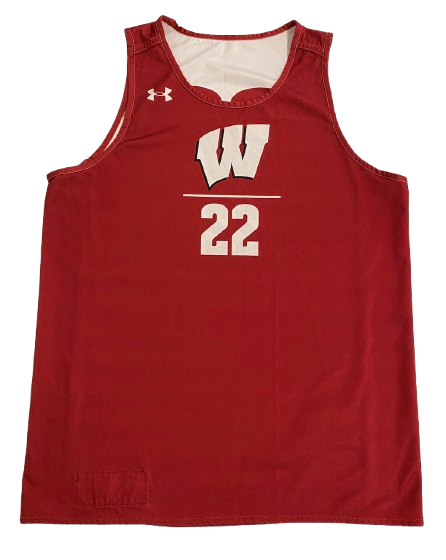Steven Crowl Wisconsin Basketball Player Exclusive Practice Worn Reversible Practice Jersey (Size XL)