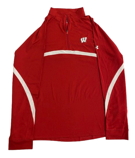 Steven Crowl Wisconsin Basketball Team Issued Quarter-Zip Pullover (Size XXL)
