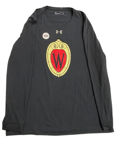 Steven Crowl Wisconsin Basketball Player Exclusive Pre-Game Warm-Up Long Sleeve Shooting Shirt with "4MOORE" Patch & Unity on Back (Size XL) - Honoring Coach Howard Moore