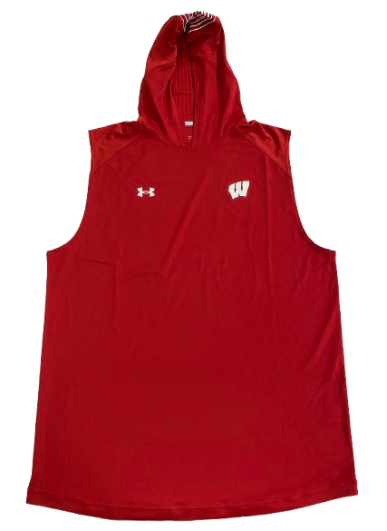 Steven Crowl Wisconsin Basketball Team Issued Sleeveless Performance Hoodie (Size XLT)