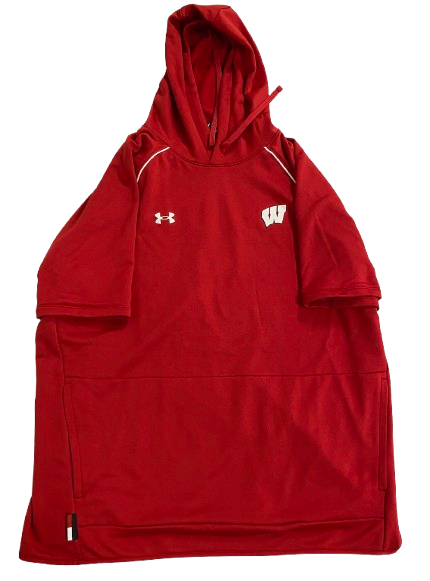 Steven Crowl Wisconsin Basketball Team Issued Short Sleeve Hoodie (Size XXLT)