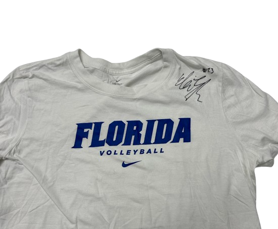 Elli McKissock Florida Volleyball SIGNED Player Exclusive Workout Shirt (Size XL)