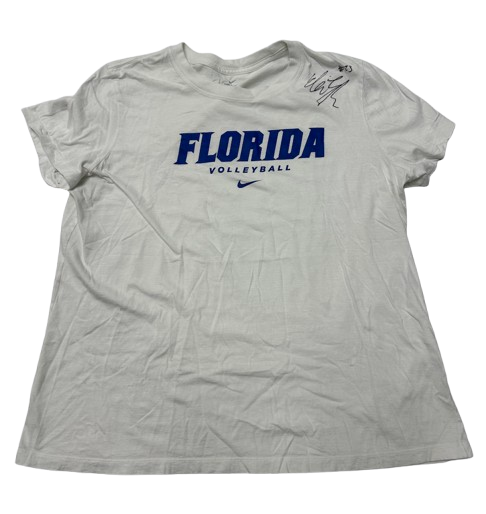 Elli McKissock Florida Volleyball SIGNED Player Exclusive Workout Shirt (Size XL)