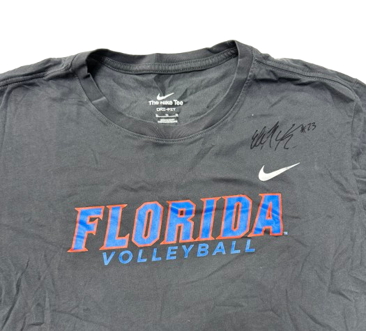 Elli McKissock Florida Volleyball SIGNED Team Issued Workout Shirt (Size XL)