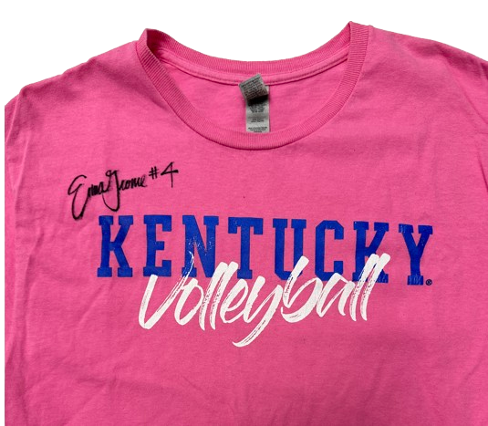 Emma Grome Kentucky Volleyball SIGNED Player Exclusive "Breast Cancer Awareness Match" Pre-Game Warm-Up Shirt (Size M)